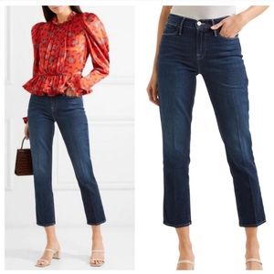 Frame Denim Le High Straight Leg Emmanuelle 32 Cropped Jeans